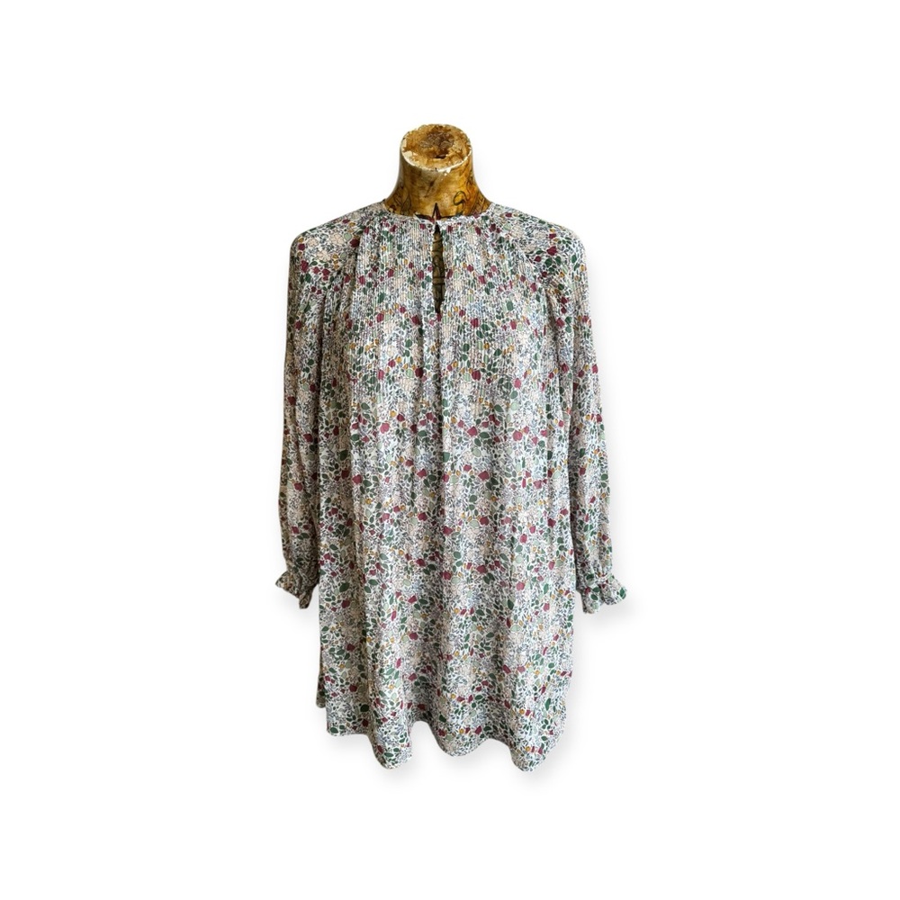formula joven dress tunic floral size 38 medium long sleeve loose